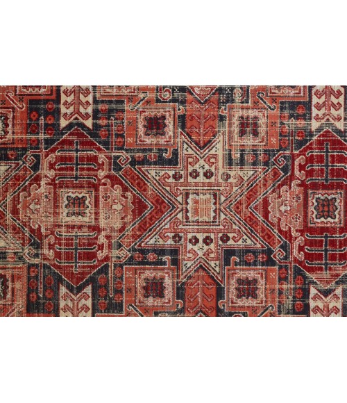 Nolan Area Rug Feizy Nolan Vinatge Style Tribal Kazak Rug, Ochre Red/Charcaol Gray, 12ft-10in x 15ft