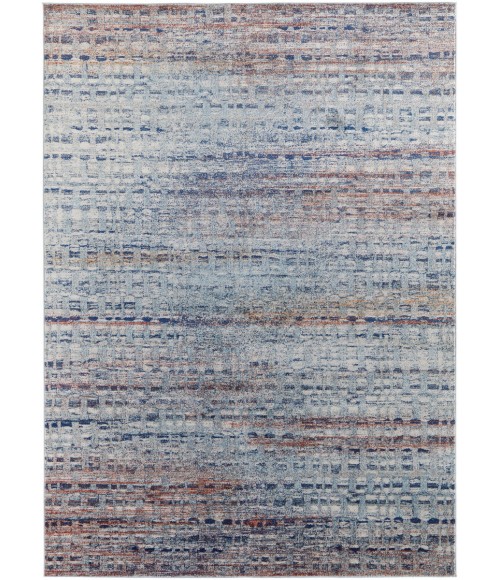 Feizy Edgemont Casual Abstract, Blue/Ivory/Orange, 10' x 14' Area Rug