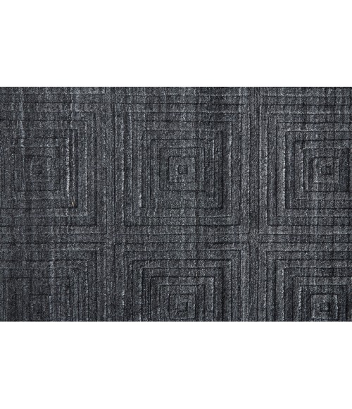 Feizy Redford Minimal Viscose Rug, Charcoal Gray/Gray, 3'-6" x 5'-6" Area Rug