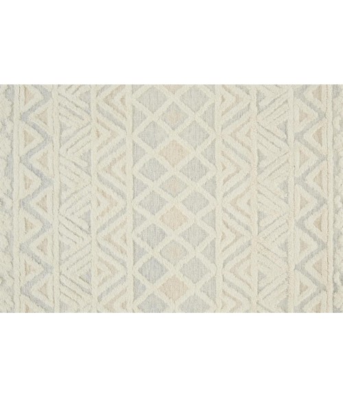 Anica Area Rug Feizy Anica Moroccan Chevorn Wool Tufted Area Rug, Ivory/Chambray Blue, 10ft x 14ft