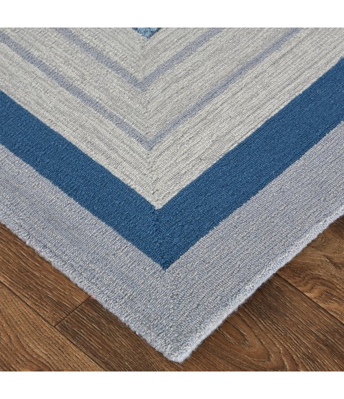 Nash Area Rug Feizy Nash Luxury & Glam Geometric, Blue/Ivory/Gray, 12' x 15' Area Rug
