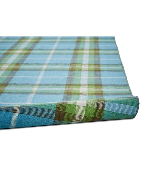 Feizy Crosby Eco-Friendly PET Dhurrie, Horizon Blue/Green, 8ft x 10ft Area Rug