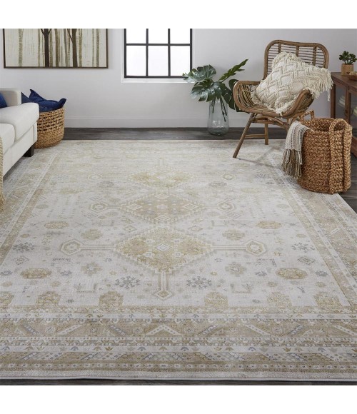 Aura Area Rug Feizy Aura Vintage Persian, Gold/Ivory, 9'-2" x 12' Area Rug