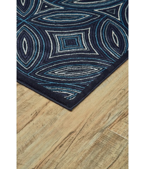 Feizy Azeri Industrial Abstract, Black/Blue, 10' x 13'-2" Area Rug