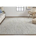 Feizy Elias Abstract Diamond Accent Rug, High/Low, Silver/Blue, 3ft-6in x 5ft-6in