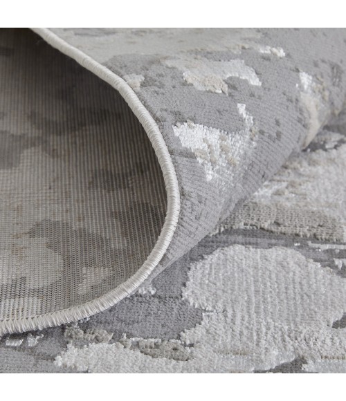 Micah Area Rug Feizy Micah Industrial Abstract, Silver/Gray/White, 13' x 20' Area Rug