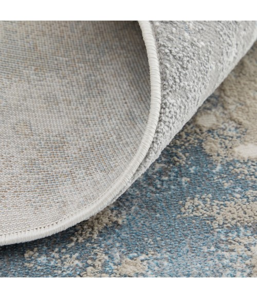 Feizy Astra Industrial Abstract, Blue/Gray/Ivory, 8' x 10' Area Rug