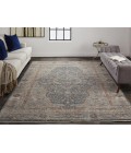 Feizy Marquette Rustic Persian Farmhouse Rug, Denim Blue/Rust, 2ft - 8in x 8ft, Runner