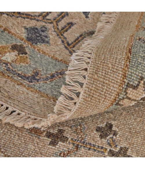 Corbitt Area Rug Feizy Corbitt Classic Oriental, Tan/Blue/Gold, 8' x 8' Round Rug