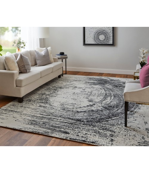 Feizy Coda Industrial Abstract, Black/White, 9' x 12' Area Rug