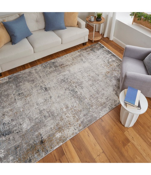 Feizy Cadiz Industrial Abstract, Ivory/Taupe/Gray, 12' x 18' Area Rug