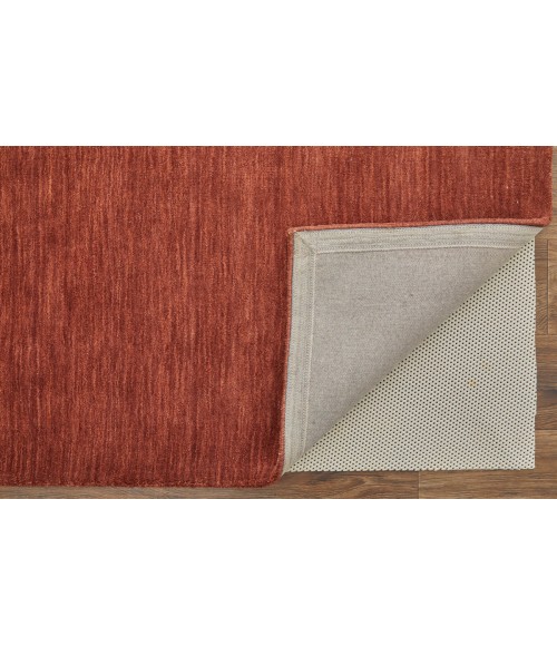 Feizy Luna Casual Solid, Orange/Red, 9'-6" x 13'-6" Area Rug