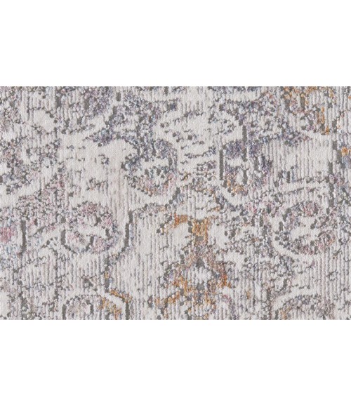Feizy Cecily Luxury & Glam Distressed, Gray/Orange/Purple, 8' x 8' Square Square Rug