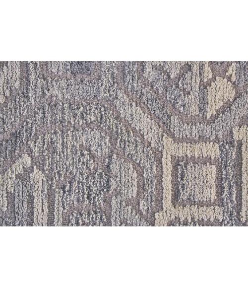 Feizy Asher Industrial Distressed, Gray/Ivory/Taupe, 9' x 12' Area Rug