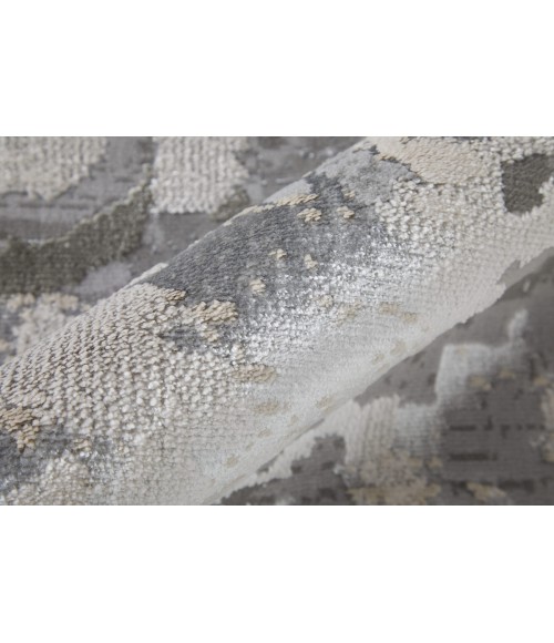 Micah Area Rug Feizy Micah Industrial Abstract, Silver/Gray/White, 13' x 20' Area Rug
