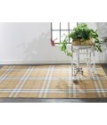 Feizy Crosby Eco-Friendly PET Dhurrie, Golden/Denim Blue,8ft x 10ft Area Rug