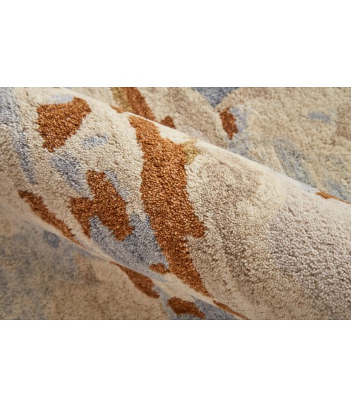 Feizy Everley Casual Abstract, Ivory/Blue/Brown, 12' x 15' Area Rug