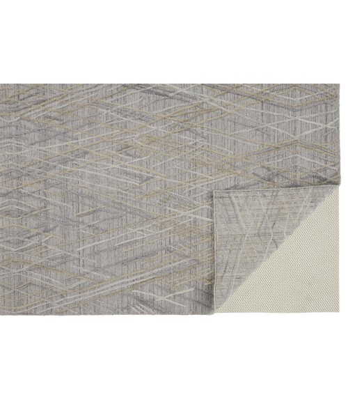 Feizy Elias Abstract Diamond Area Rug, High/Low, Oyster Gray/Taos Taupe, 8ft x 10ft