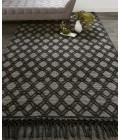 Phoenix Area Rug Feizy Phoenix Farmhouse Diamond, Black/Ivory, 7'-9" x 9'-9" Area Rug