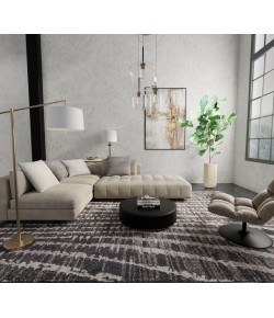 Feizy Skyview Black/Gray/Ivory SKV39QDF 9 ft. X 12 ft. Rect. Rug