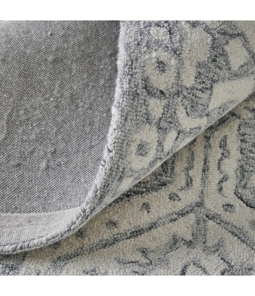 Feizy Belfort Gray/White 8698A27F 5 ft. X 8 ft. Rect. Rug