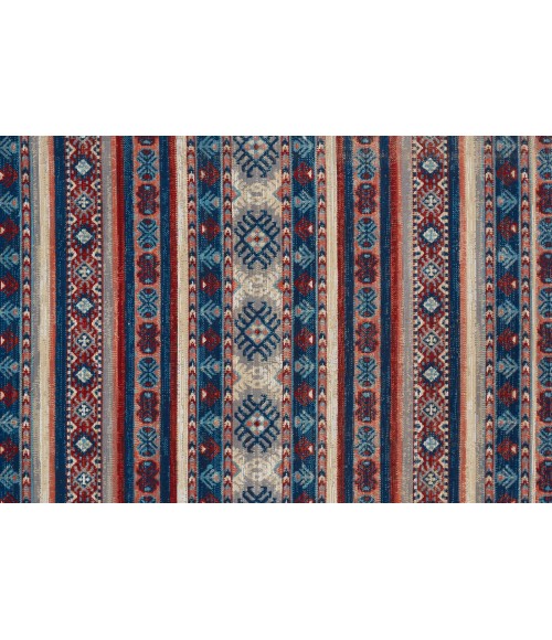 Feizy Nolan Vinatge Style Tribal Kazak Rug, Classic Blue/Ochre Red, 10ft x 13ft-2in