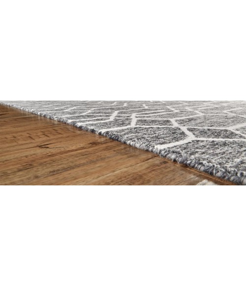 Feizy Belfort Cottage Trellis & Lattice, Gray/Black/Ivory, 12' x 15' Area Rug