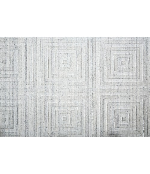 Feizy Redford Minimal Viscose Rug, White/Gray, 3'-6" x 5'-6" Area Rug