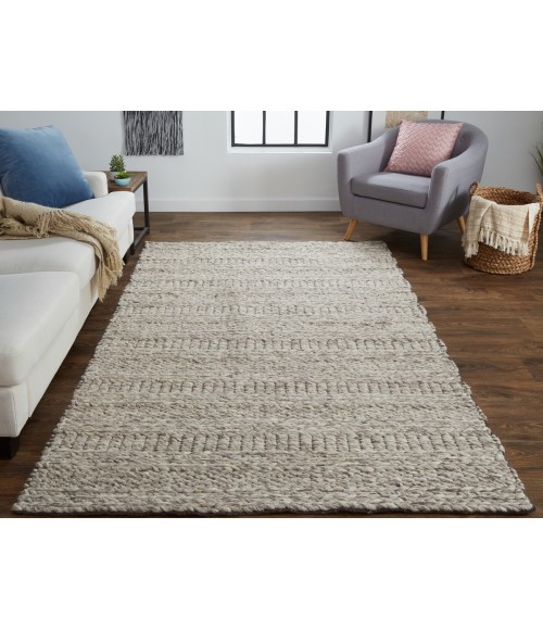 Feizy Berkeley Scandinavian Geometric, Ivory/Gray/Tan, 9'-6" x 13'-6" Area Rug