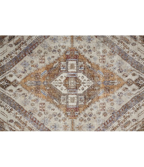 Percy Area Rug Feizy Percy Vintage Medallion Rug, Terracotta/Country Blue, 9ft-2in x 12ft Area Rug