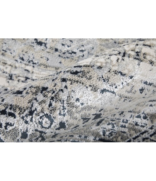 Feizy Macklaine Bohemian & Eclectic Distressed, Taupe/Black/Ivory, 12' x 15' Area Rug
