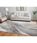 Feizy Clio Industrial Abstract, Green/Purple/Ivory, 9' x 12' Area Rug
