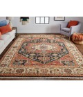 Carrington Area Rug Feizy Carrington Bohemian & Eclectic Medallion, Red/Black/Ivory, 2' x 3' Accent Rug