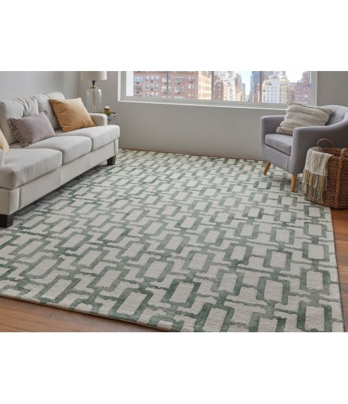 Feizy Lorrain GREEN/IVORY 6108919F 8 ft. X 10 ft. Rectangle Rug