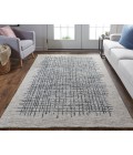 Feizy Maddox Modern Tufted Architectural Rug, Light Taupe/Graphite Gray, 5ft x 8ft