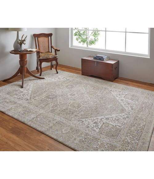 Feizy Celene Vintage Medallion, Brown/Ivory/Tan, 9' x 12' Area Rug