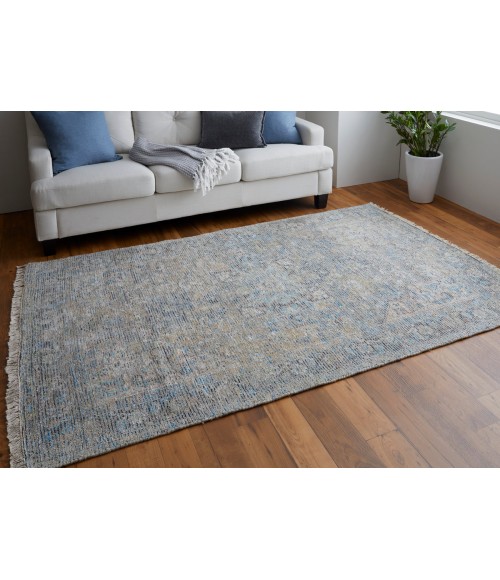 Feizy Caldwell Bohemian & Eclectic Distressed, Blue/Gray/Tan, 9' x 12' Area Rug