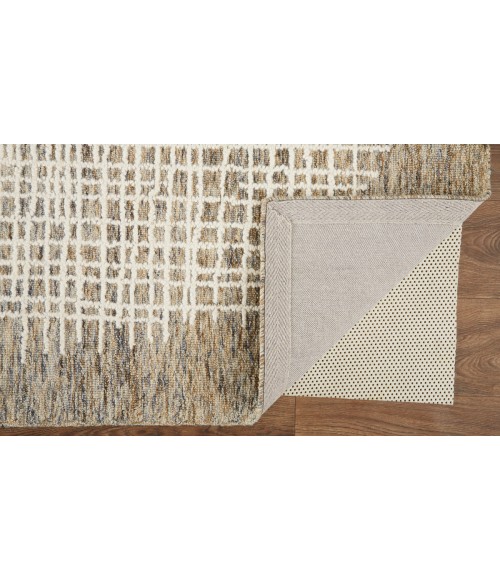 Feizy Maddox Modern Tufted Architectural Area Rug, Pebble Tan/Ivory, 5ft x 8ft
