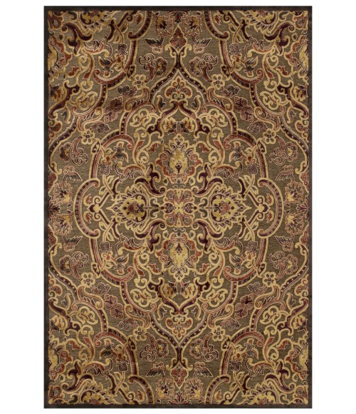 Saphir Azar Area Rug Feizy Saphir Azar Cottage Floral & Botanical, Brown/Taupe/Gold, 7'-6" x 10'-6" Area Rug