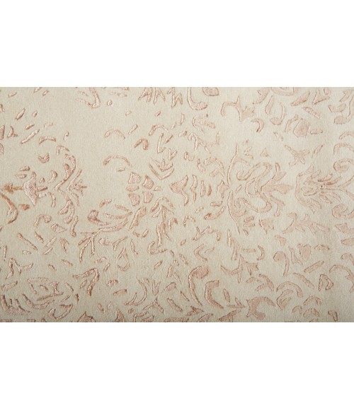 Feizy Bella High/Low Floral Wool Rug, Sand Beige/Blush Pink, 9ft x 12ft Area Rug