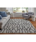 Feizy Enzo Casual Abstract, Ivory/Black/Taupe, 9'-6" x 13'-6" Area Rug