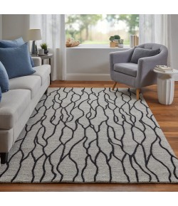 Feizy Enzo 8734F BLACK/TAUPE Area Rug 9 ft. 6 in. X 13 ft. 6 in. Rectangle