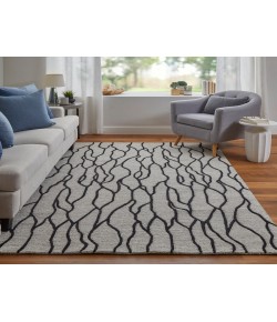 Feizy Enzo 8734F BLACK/TAUPE Area Rug 9 ft. 6 in. X 13 ft. 6 in. Rectangle