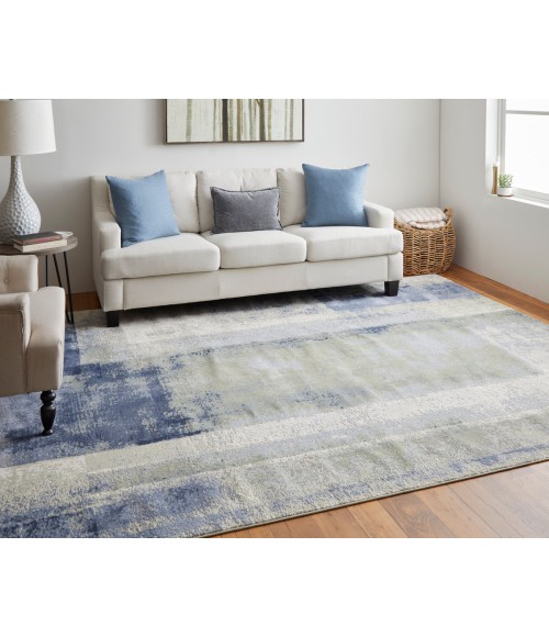 Clio Area Rug Feizy Clio Casual Abstract, Blue/Green/Ivory, 5' x 7'-6" Area Rug