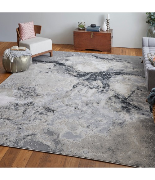 Feizy Astra Industrial Abstract, Gray/Ivory, 8' x 10' Area Rug