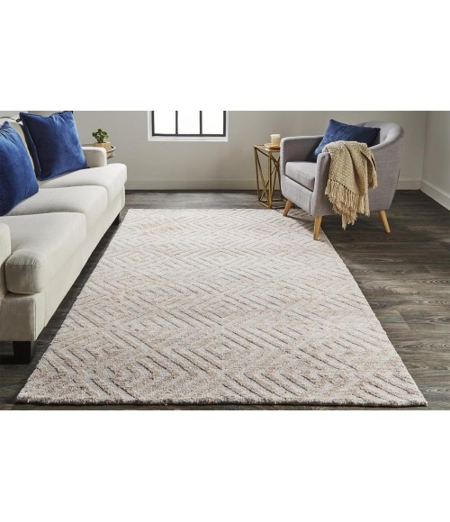 Feizy Colton Farmhouse Diamond, Pink/Ivory, 9'-6" x 13'-6" Area Rug