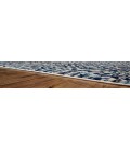 Feizy Milton Bohemian & Eclectic Ikat, Blue/Ivory/Black, 8'-9" x 8'-9" Round Rug