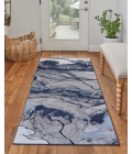 Gaspar Area Rug Feizy Gaspar Industrial Abstract, Blue/Gray/Ivory, 2'-10" x 8' Runner