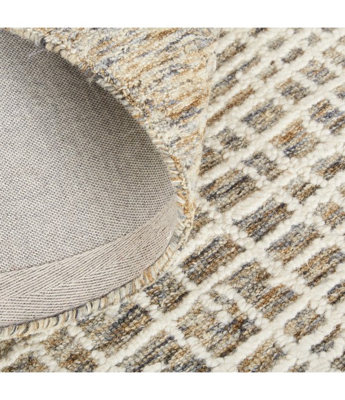 Feizy Maddox Modern Tufted Architectural Area Rug, Pebble Tan/Ivory, 5ft x 8ft