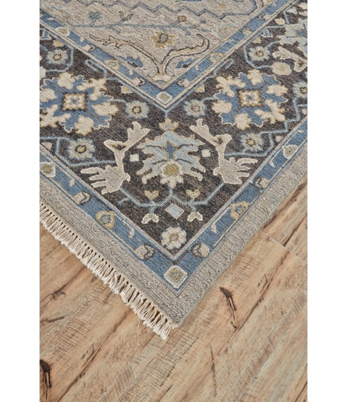 Goshen Area Rug Feizy Goshen Classic Oriental, Gray/Taupe/Blue, 7'-9" x 9'-9" Area Rug